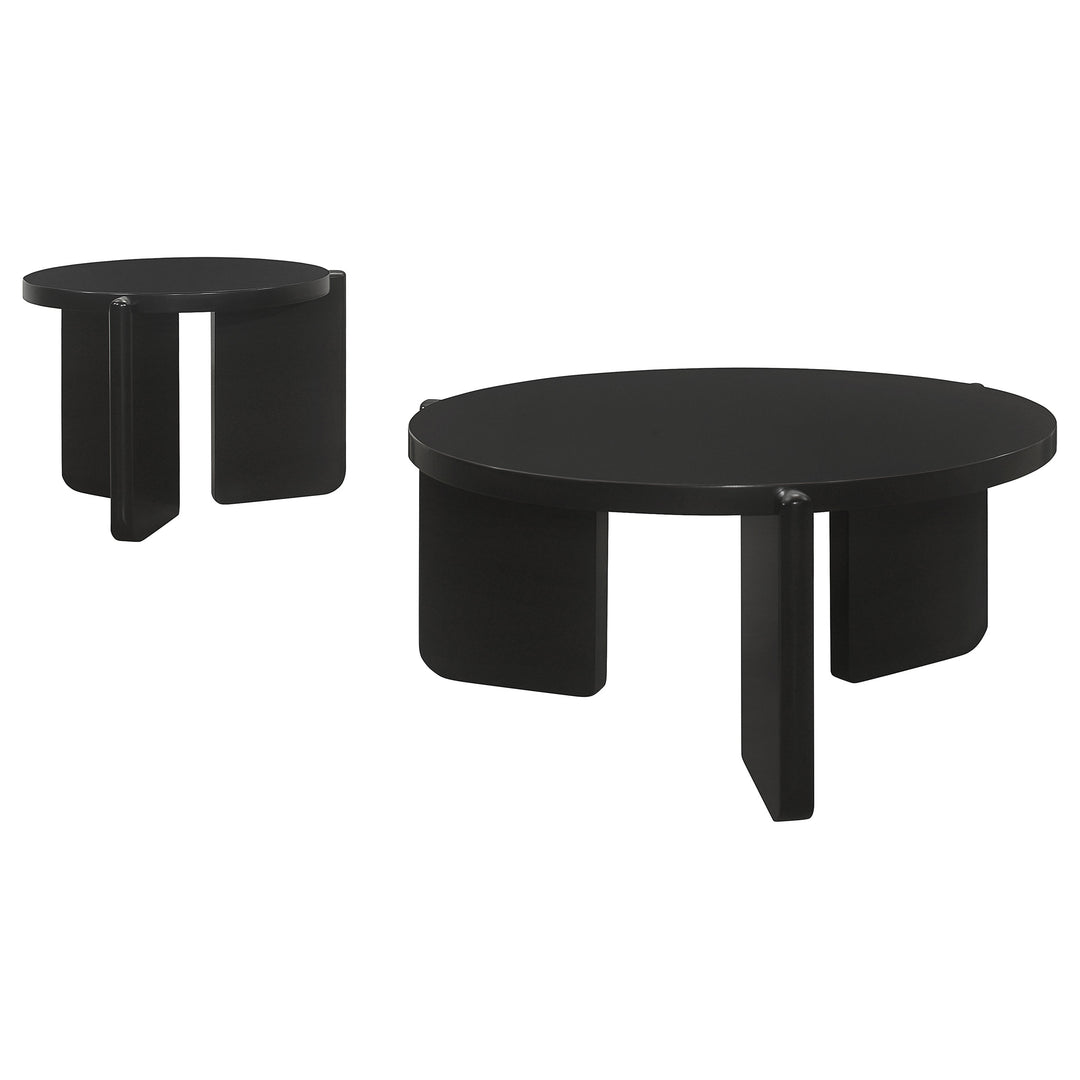 Cordova 2-piece Solid Wood Coffee and End Table Set Black - What&