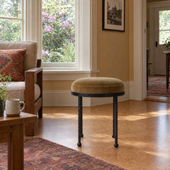 Corinne Accent Stool in Surrey Ochre styled in a Portland home - Whats New Furniture