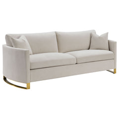 Corliss Upholstered Curved Track Arm Sofa Beige - What&