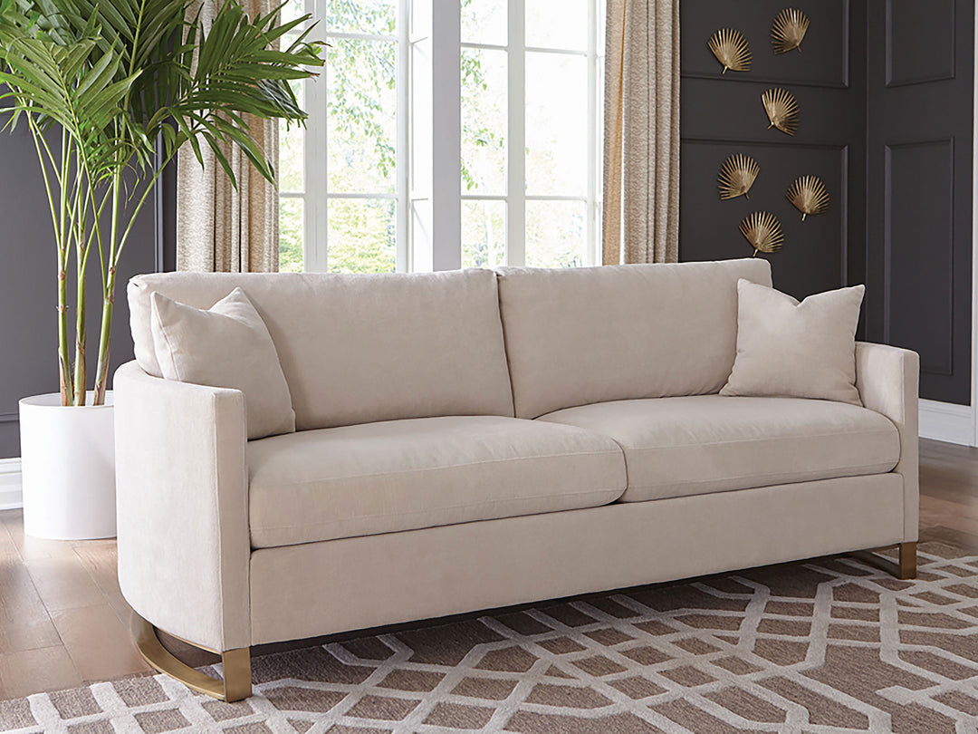 Corliss Upholstered Curved Track Arm Sofa Beige - What&