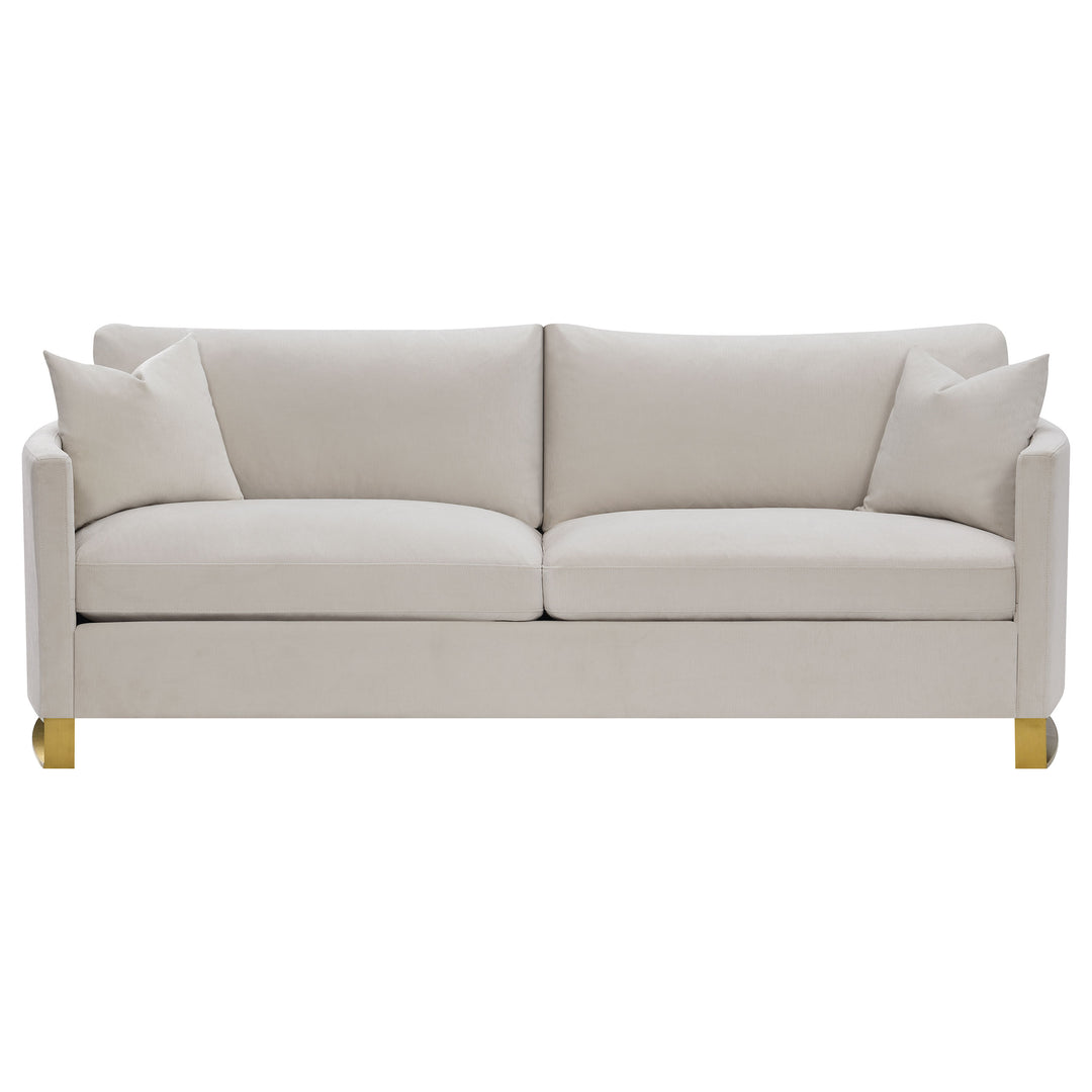 Corliss Upholstered Curved Track Arm Sofa Beige - What&