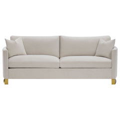 Corliss Upholstered Curved Track Arm Sofa Beige - What&