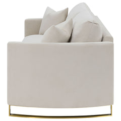 Corliss Upholstered Curved Track Arm Sofa Beige - What&