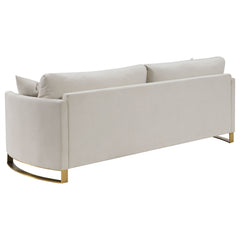 Corliss Upholstered Curved Track Arm Sofa Beige - What&