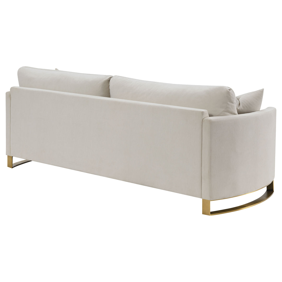 Corliss Upholstered Curved Track Arm Sofa Beige - What&