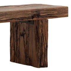 Corvella Bench - Reclaimed Mango in Brown - detail 3 studio view - Benche by Dovetail - Whats New Furniture Portland OR