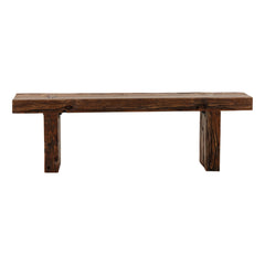 Corvella Bench - Reclaimed Mango in Brown - front studio view - Benche by Dovetail - Whats New Furniture Portland OR