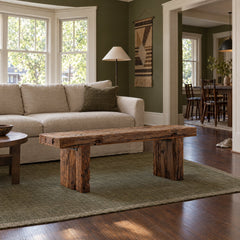 Corvella Bench - Reclaimed Mango in Brown styled in a Portland home - Whats New Furniture