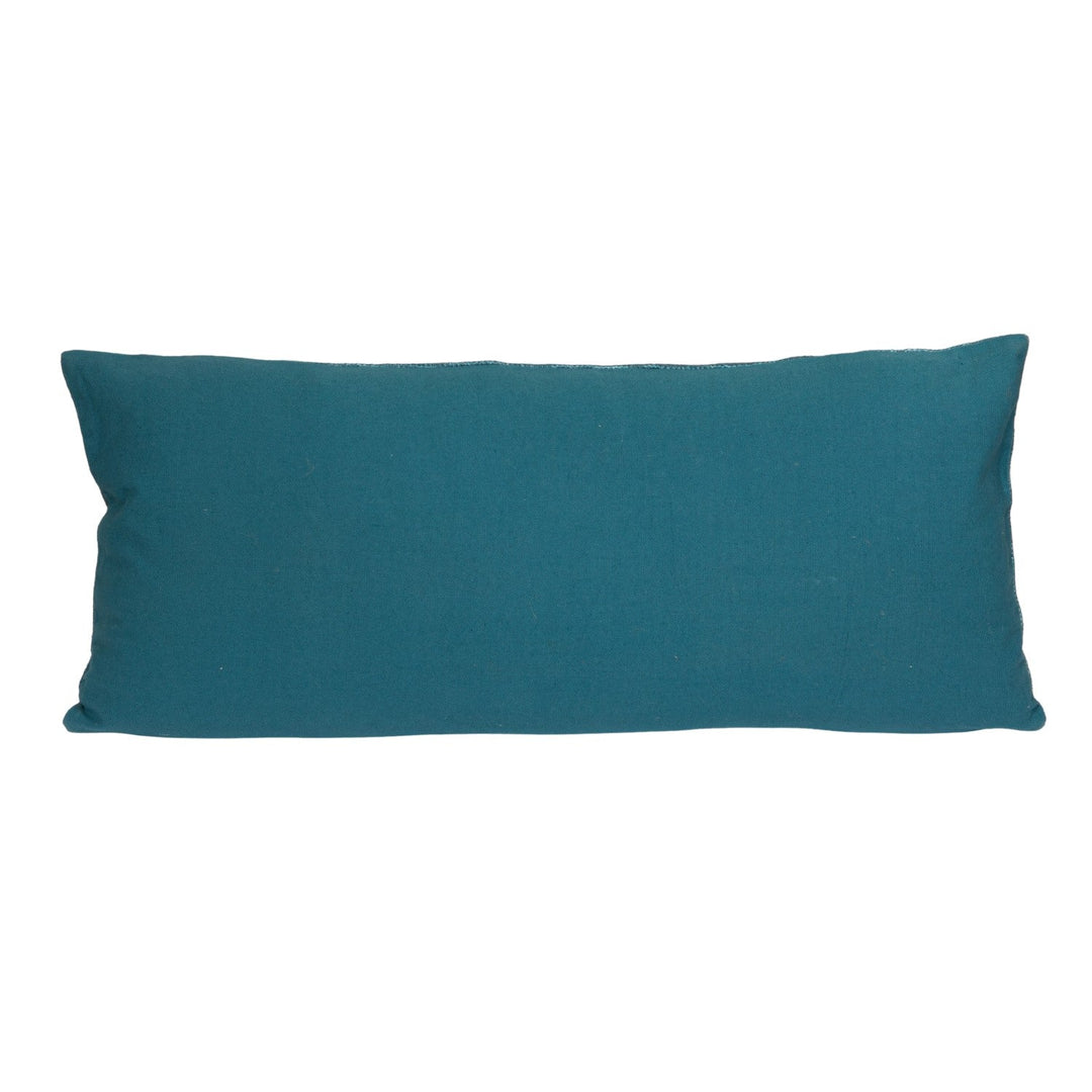 Cotton Printed Lumbar Pillow with Mushrooms &amp; Embroidery in Multi Color alternate back view - embroidered lumbar pillow by Creative Co-Op - Whats New Furniture Portland OR