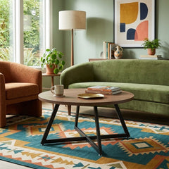 Courtdale Round Coffee Table in Gliese Brown back view - modern coffee table by NPD - Whats New Furniture Portland OR