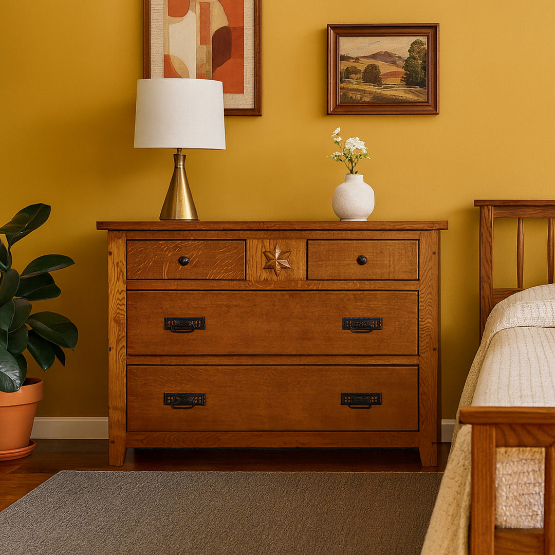 Craftsman Style Oak Dresser detail view 4 - Whats New Furniture - Portland, Oregon