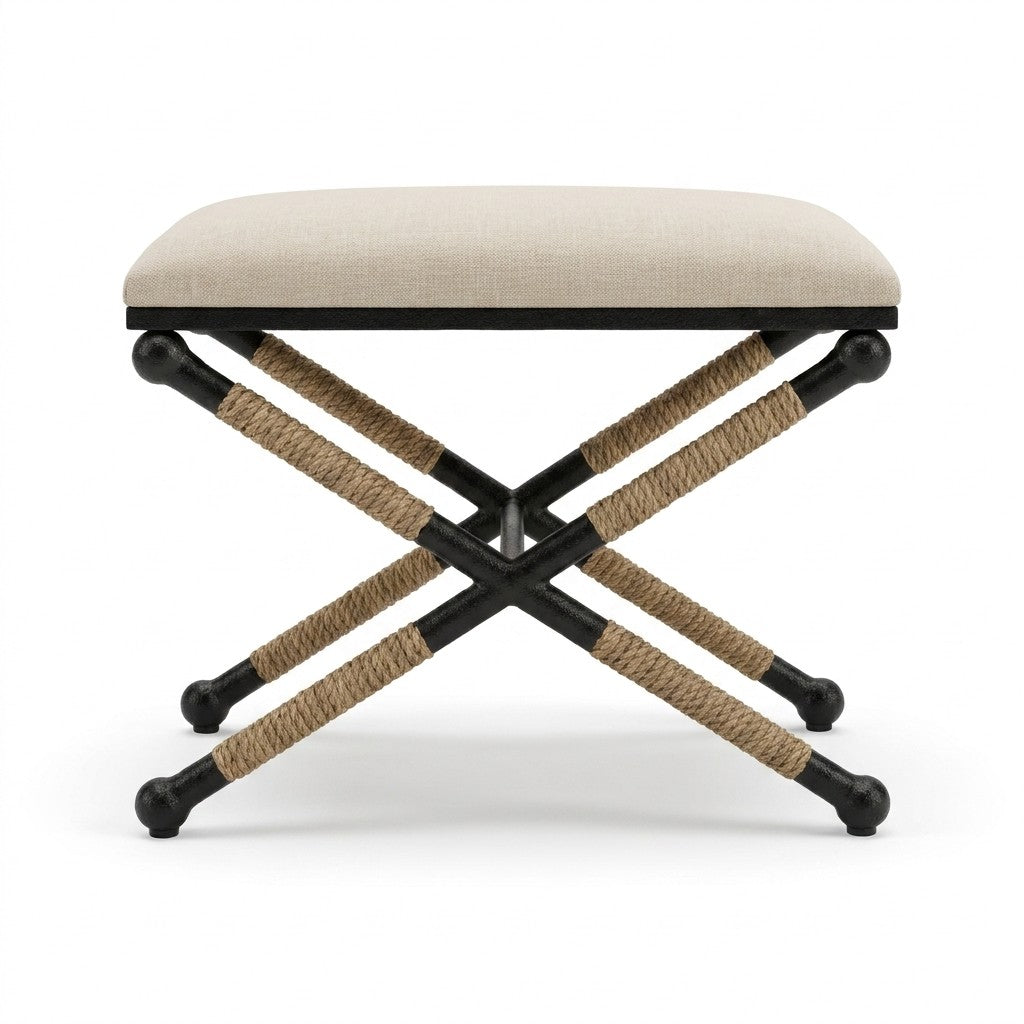 Cream Ottoman - consignment furniture Portland