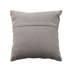 18" Square Velvet Pillow with Peacocks, Embroidery &amp; Chambray Back