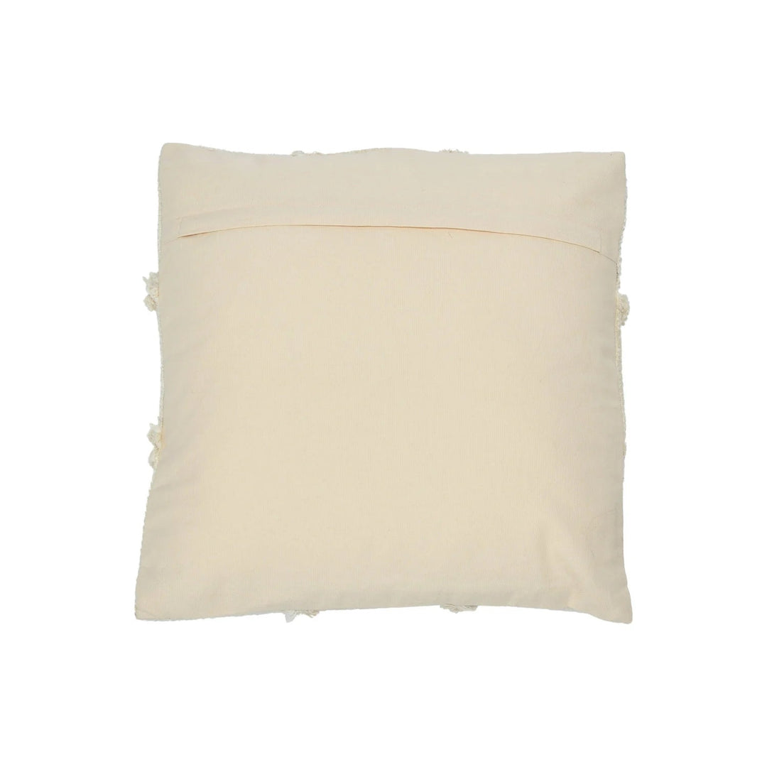 18" Woven Cotton &amp; Wool Patchwork Pillow with Frayed Edges