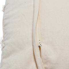 18" Woven Cotton &amp; Wool Patchwork Pillow with Frayed Edges