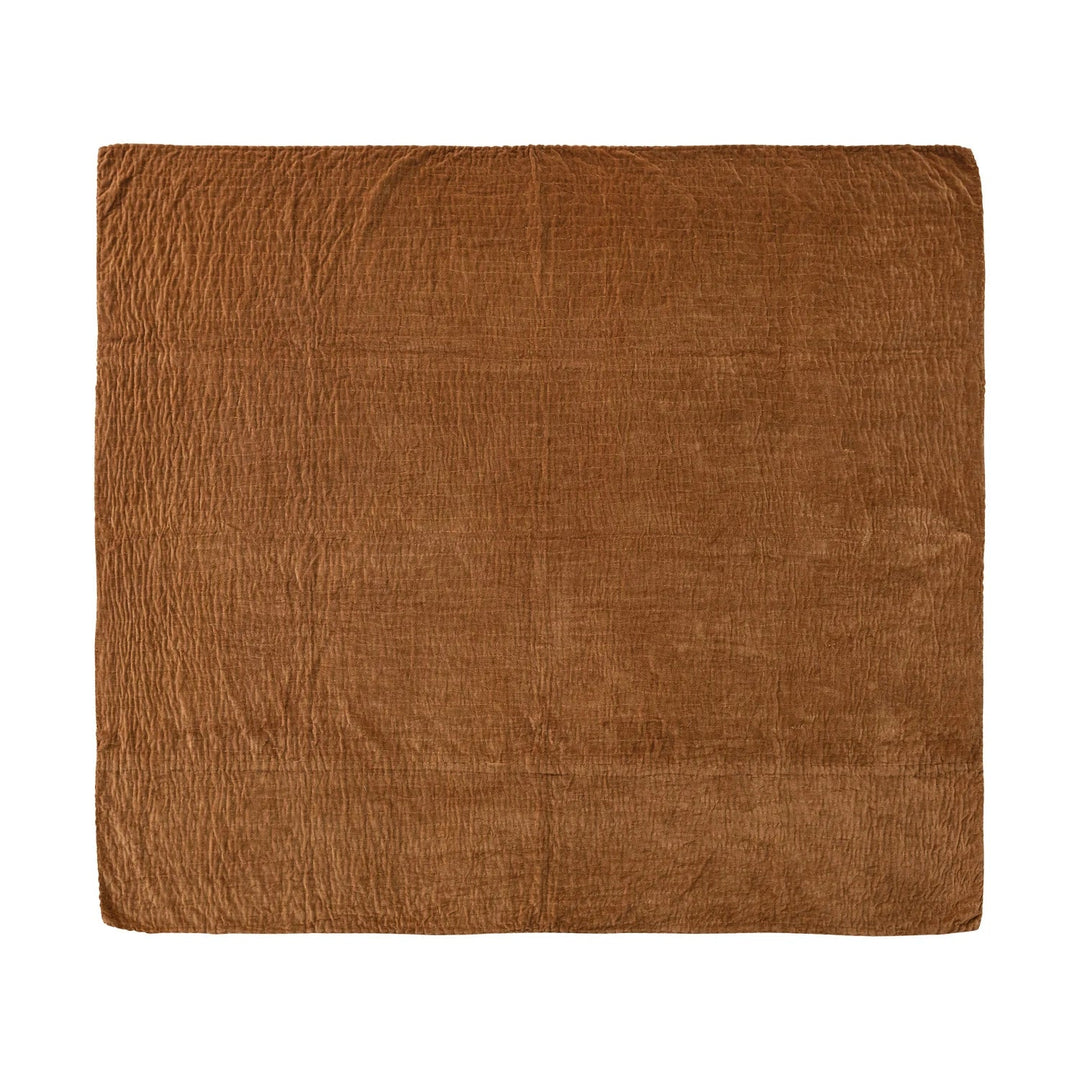 60"L x 50"W Cotton Velvet Throw with Hand-Embroidered Kantha Stitch