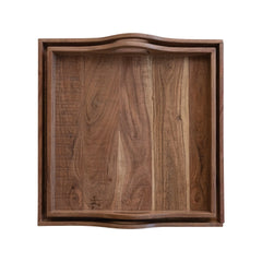 Acacia Wood Trays w/ Handles, Set of 2 - Whats New Furniture - Portland, Oregon