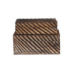 Carved MDF &amp; Mango Wood Nesting Boxes, Set of 2 - Whats New Furniture - Portland, Oregon
