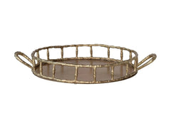Cast Aluminum Faux Bamboo Tray w/ Handles - Whats New Furniture - Portland, Oregon