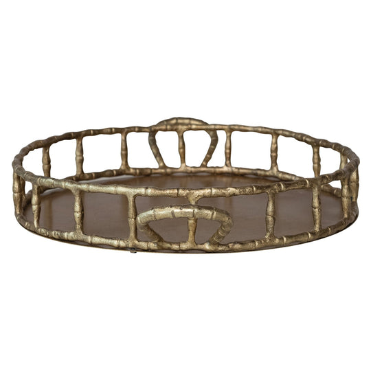 Cast Aluminum Faux Bamboo Tray w/ Handles - Whats New Furniture - Portland, Oregon
