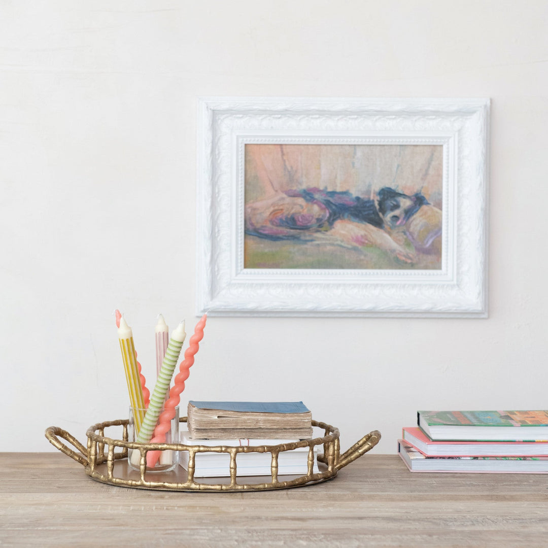 Cast Aluminum Faux Bamboo Tray w/ Handles - Whats New Furniture - Portland, Oregon