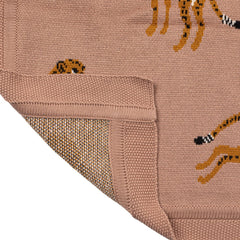 Cotton Knit Throw with Cheetahs