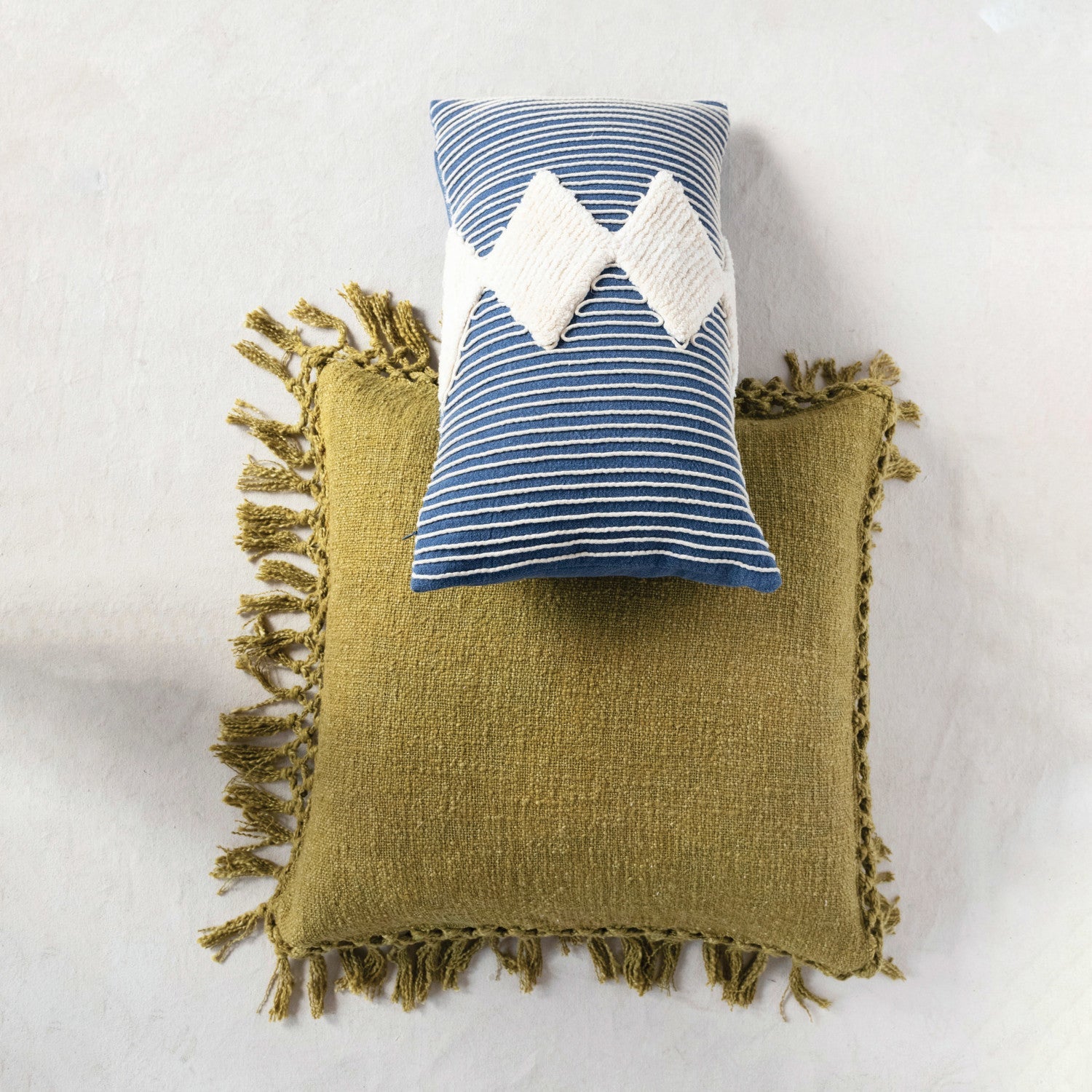Creative Co-Op Crochet & Fringe Pillow - Thumbnail 3