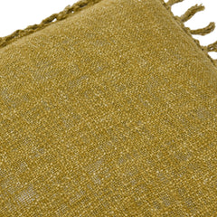 Cotton Slub Pillow w/ Crochet &amp; Fringe - What&