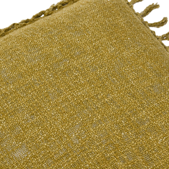 Cotton Slub Pillow w/ Crochet &amp; Fringe - What&