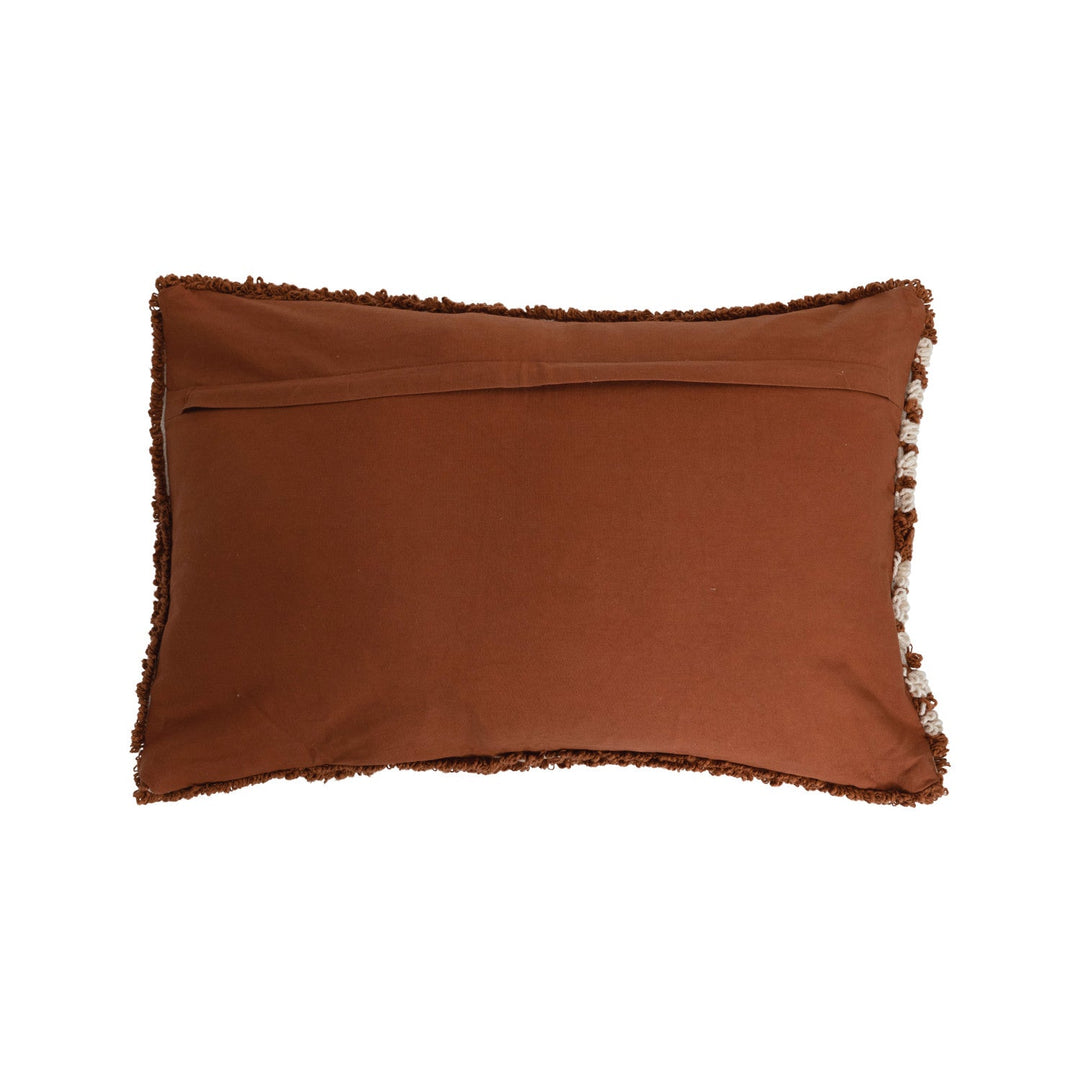 Cotton Tufted Lumbar Pillow w/ Geometric Design - Whats New Furniture - Portland, Oregon