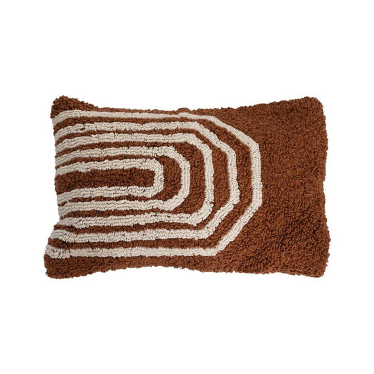 Cotton Tufted Lumbar Pillow w/ Geometric Design - Whats New Furniture - Portland, Oregon