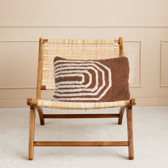 Cotton Tufted Lumbar Pillow w/ Geometric Design - Whats New Furniture - Portland, Oregon