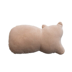 Cotton Velvet Cat Shaped Pillow with Botanicals &amp; Embroidery - What&