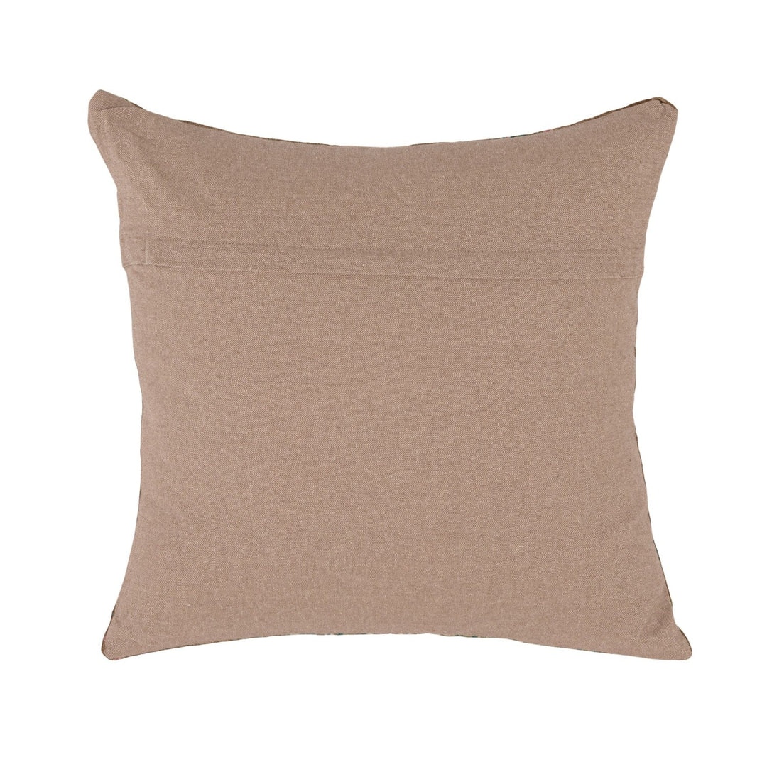 Cotton Velvet Chinoiserie Pillow with Chambray Back, 20" Square back - soft goods by Creative Co-Op - Whats New Furniture Portland OR