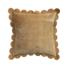 Cotton Velvet Pillow w/ Scalloped Flange &amp; Embroidered Edge - What&