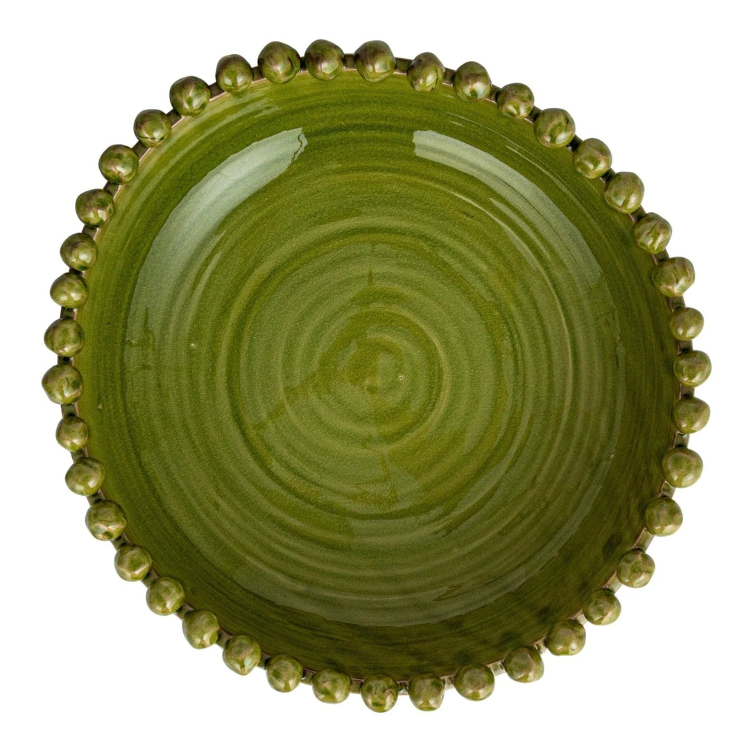 Decorative Handmade Terra-cotta Bowl with Hobnail Edge