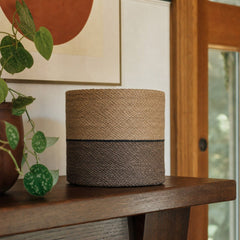 Woven Seagrass Basket, 10-1/4" Round styled in a Portland entryway - What&