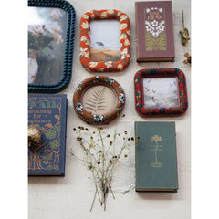 Embroidered Photo Frame with Floral Pattern, 3 Styles (4"x4" or 4"x6")