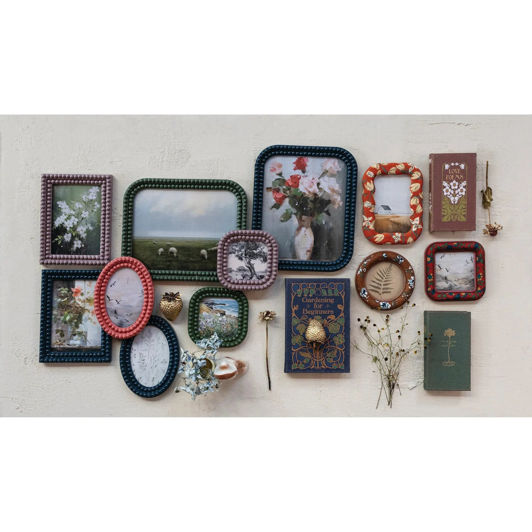 Embroidered Photo Frame with Floral Pattern, 3 Styles (4"x4" or 4"x6")