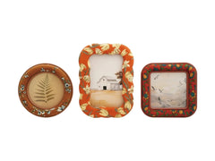 Embroidered Photo Frame with Floral Pattern, 3 Styles (4"x4" or 4"x6")