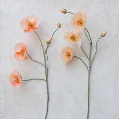 Pink and peach faux poppy flower pick flat lay detail - Creative Co-Op - Whats New Furniture Portland OR