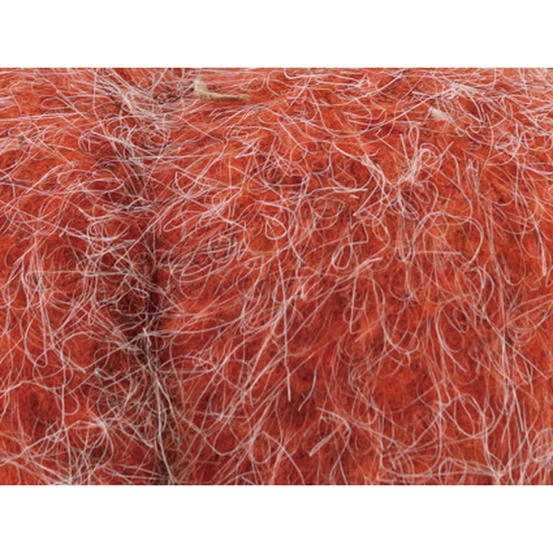 Heathered orange needled felt texture close-up on the small felt pumpkin - Whats New Furniture Portland