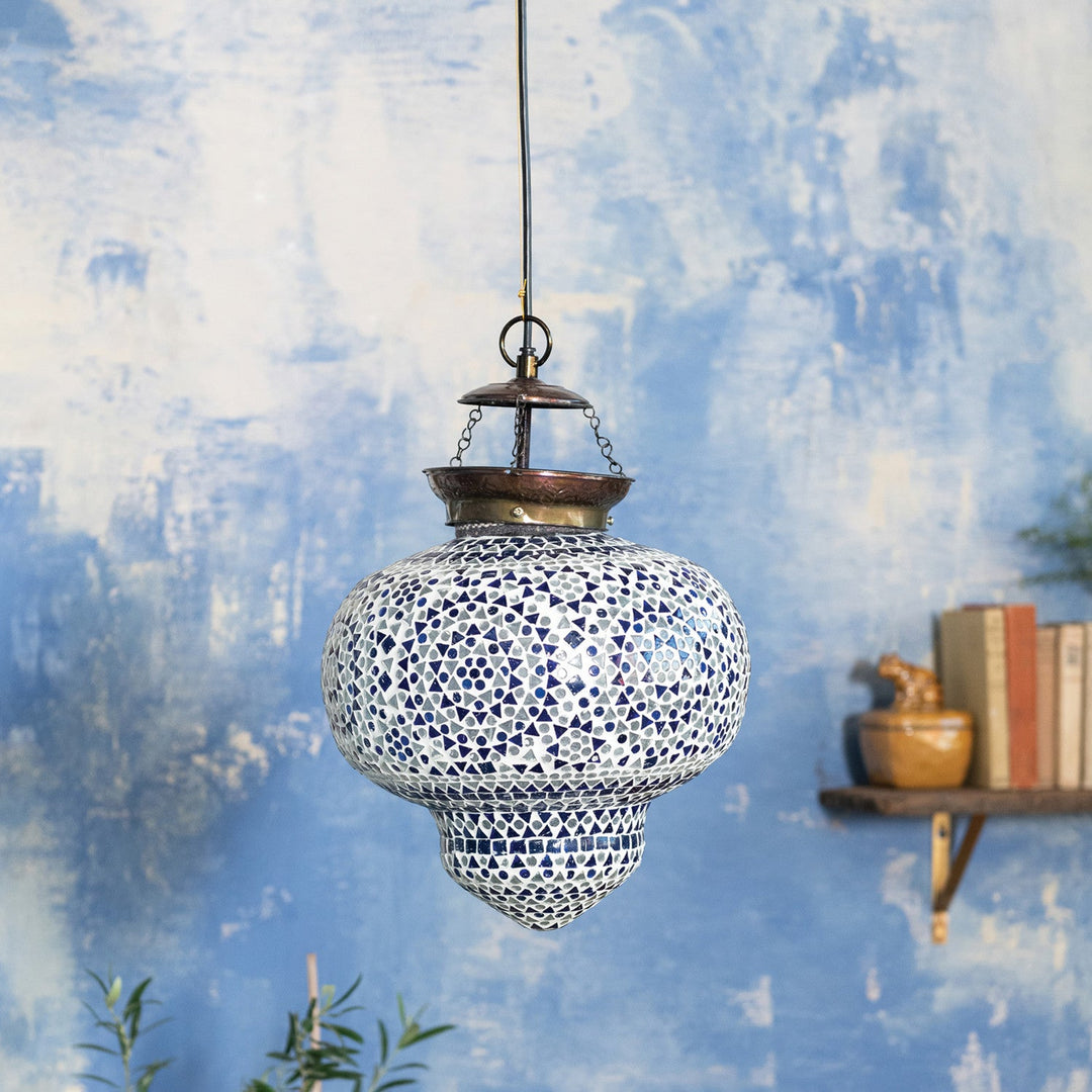 Glass Mosaic &amp; Metal Pendant Lamp - What&