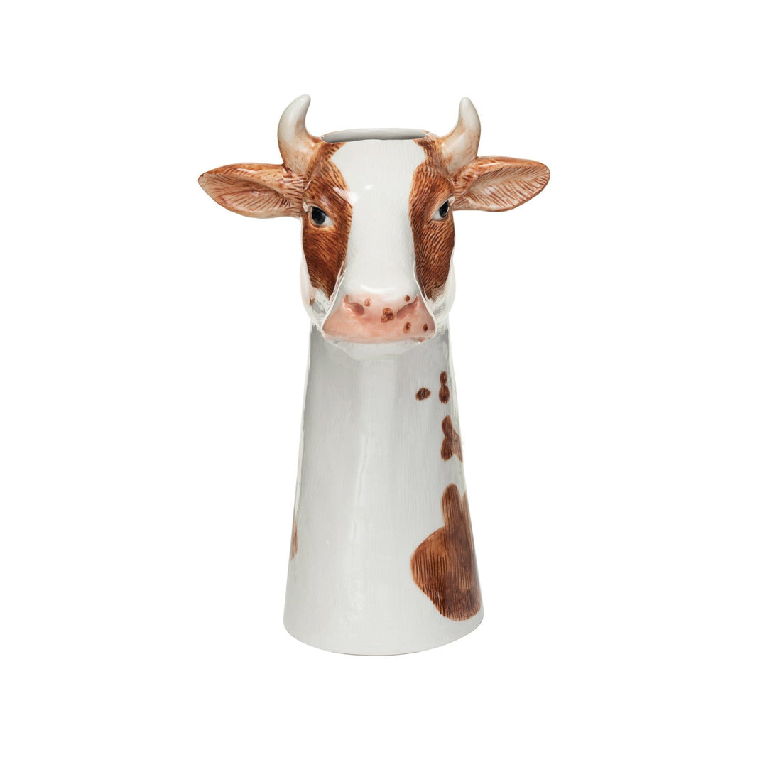 Hand-Painted Stoneware Cow Vase — What's New Furniture Portland