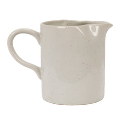 Back of the speckled stoneware creamer