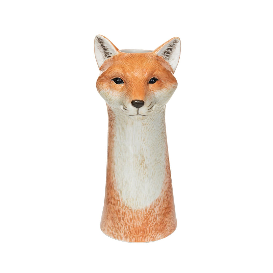 Hand - Painted Stoneware Fox Vase - What&