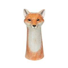 Hand - Painted Stoneware Fox Vase - What&