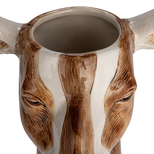 Hand - Painted Stoneware Goat Vase - What&