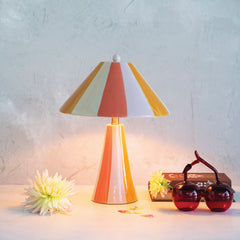 Hand - Painted Stoneware Striped Table Lamp &amp; Shade with Inline Switch - What&
