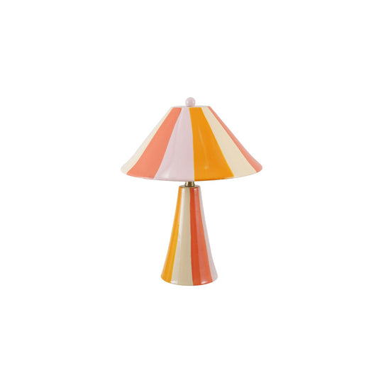 Hand - Painted Stoneware Striped Table Lamp &amp; Shade with Inline Switch - What&